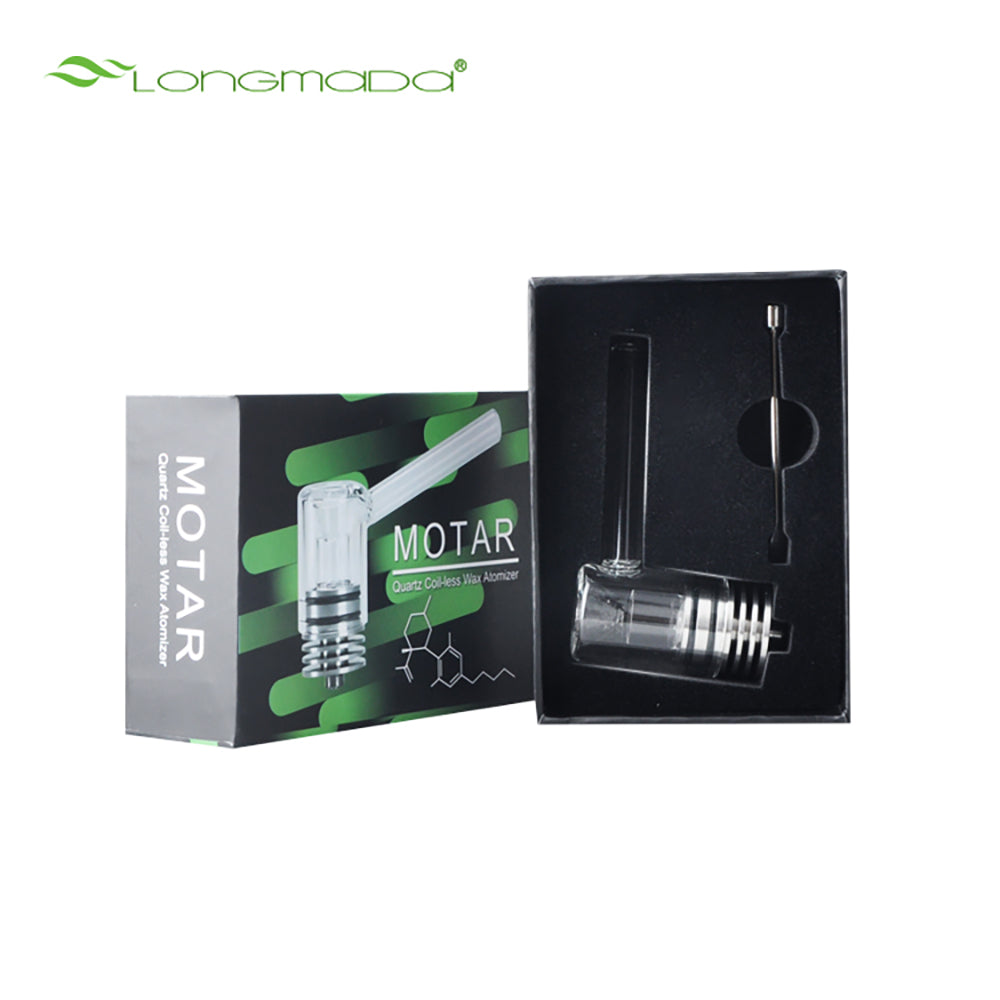 LONGMADA Motar 1 Atomizer & 2 Coils, Glass Mouthpiece With Vaporizor for Wax and Herb (1 Pcs)