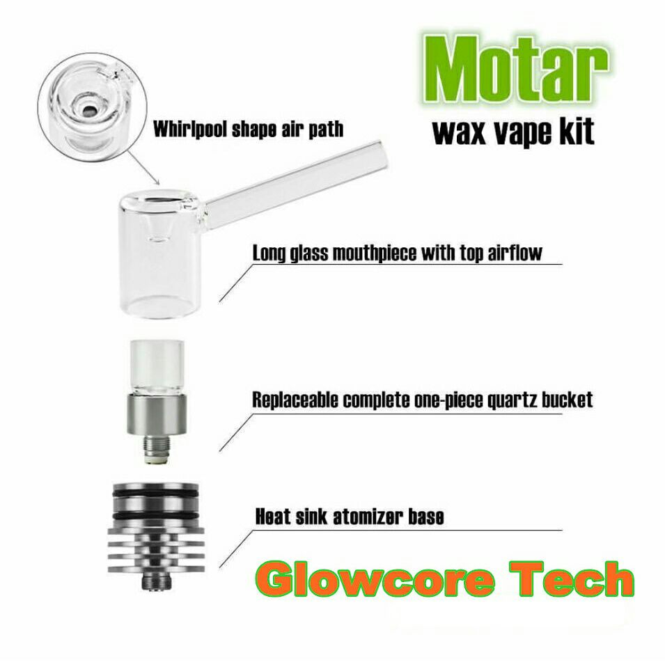 LONGMADA Motar 1 Atomizer + Motar 2 Atomizer, Glass Mouthpiece Vaporizor For Wax and Herb