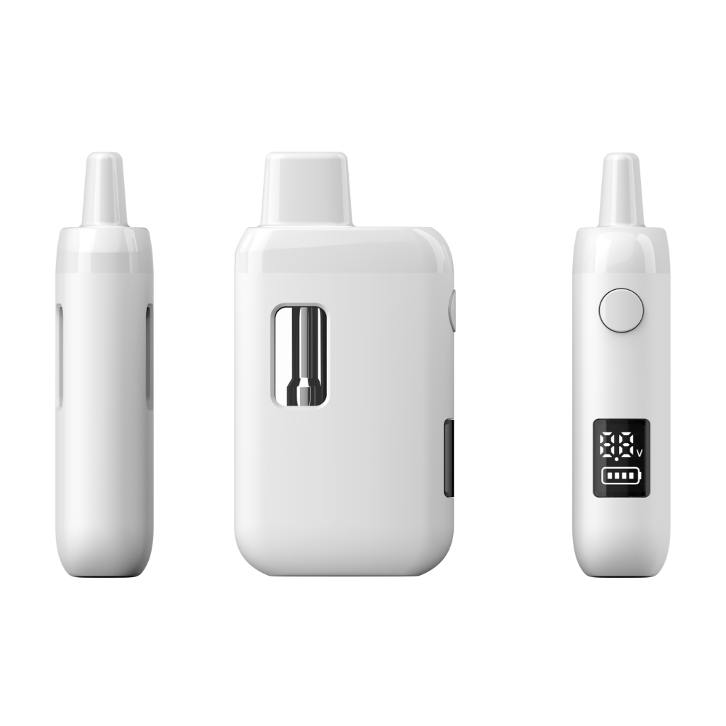 Longmada 3mL CBD Vape with Smart Screen Display, White (5 Pcs)