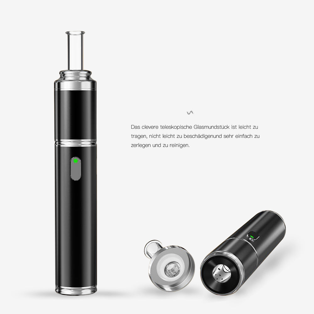 Longmada ABLOOM Vaporizer, Dry Herb Vaporizer, Herb Evaporator, Easy to Clean, Glass Heating Chamber for Herb Rooms, Extendable Glass Mouthpiece, Convection, with Instructions, Compact