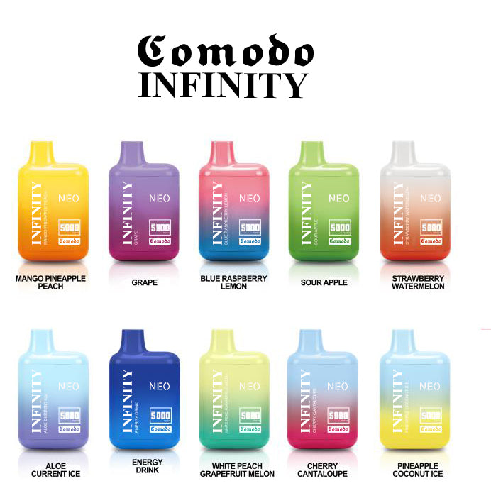 KOMODO INFINITY 5000 PUFFS Disposable Vape Kit Mesh Coil, Multiple Flavors (5packs)