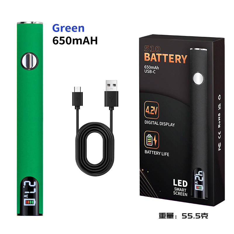 Longmada 14mm Battery with LED Display, 650 mAh, 510 Thread