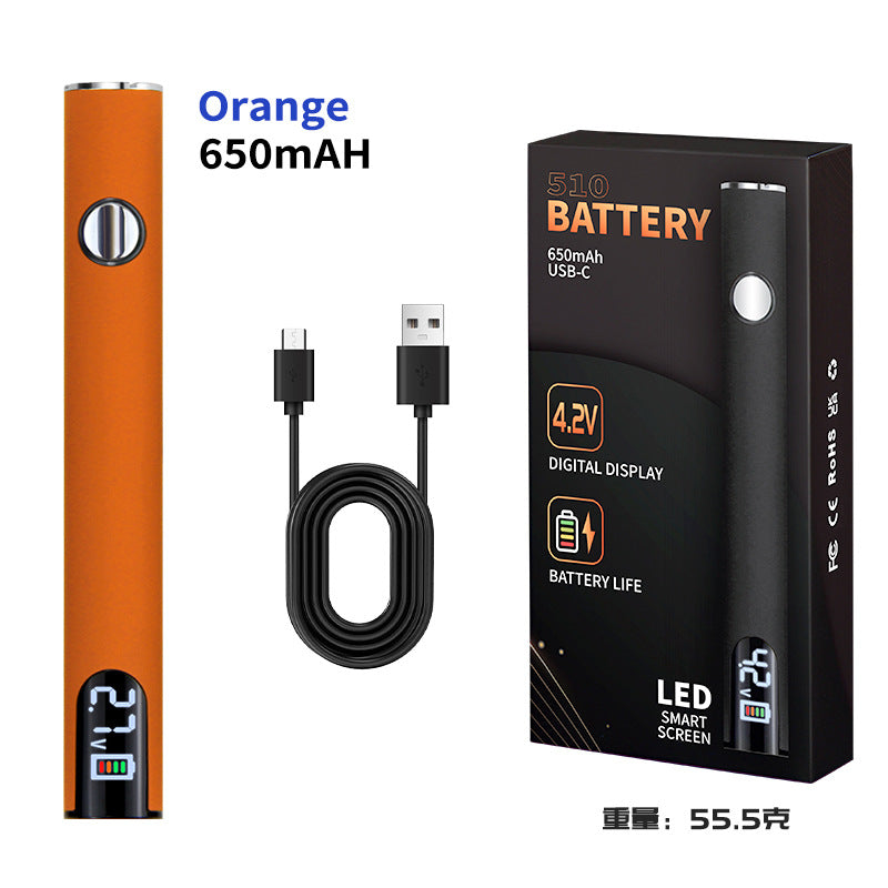 Longmada 14mm Battery with LED Display, 650 mAh, 510 Thread