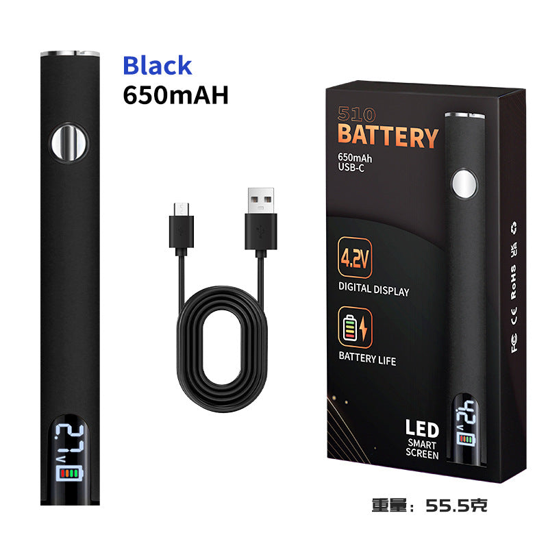 Longmada 14mm Battery with LED Display, 650 mAh, 510 Thread